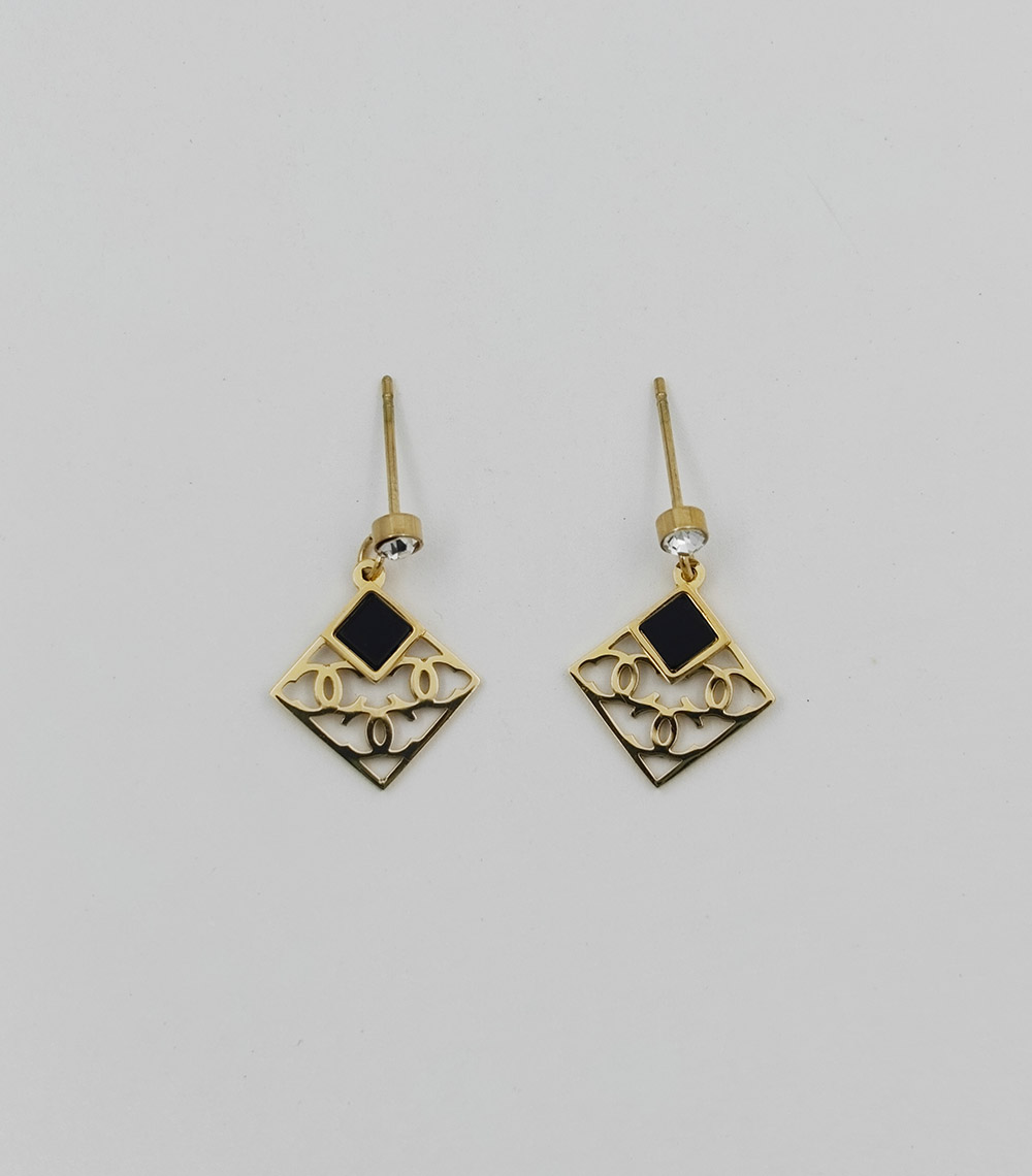 Black Enamel Earring - Image 3