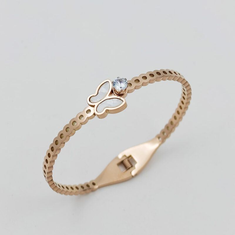 Crystal Wing Butterfly Rose Gold Bracelet