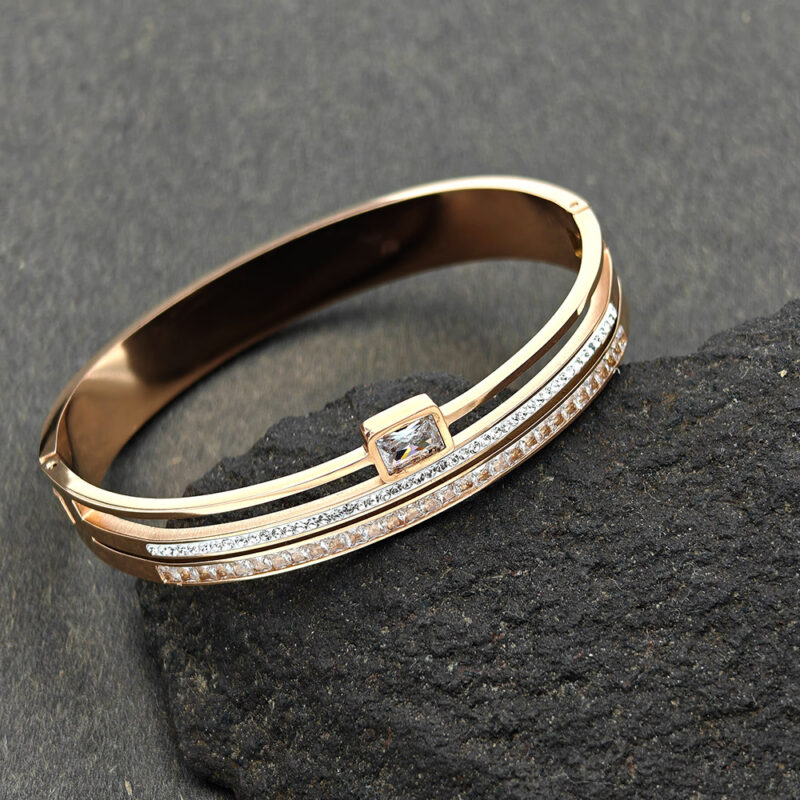 Starlit Grace Rose Gold Diamond Bracelet